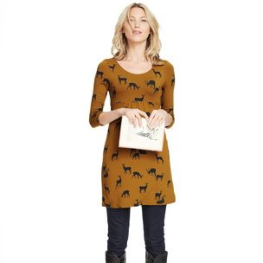 Boden Oh Deer Print Dress Size 6